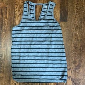 Black and grey striped athletic tank top